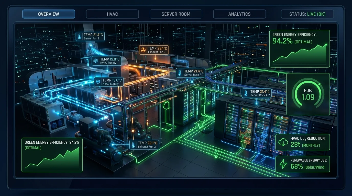 Telemetrie IoT & BMS în Timp Real: Conectarea Senzorilor de Energie și HVAC la Digital Twins 3D