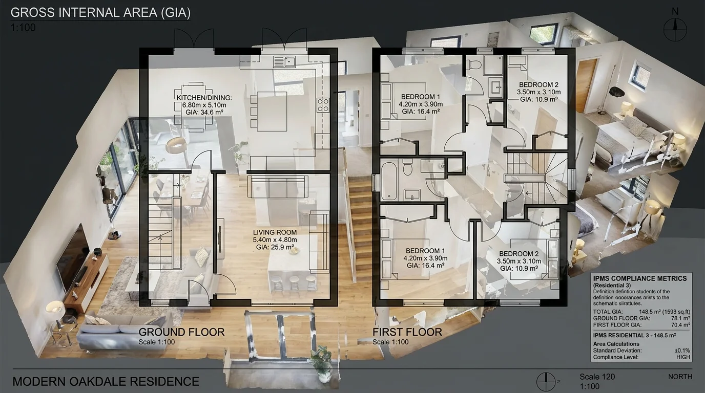 Generarea Automată a Planurilor 2D și Calculul GIA: Respectarea Standardelor IPMS în Evaluări Imobiliare