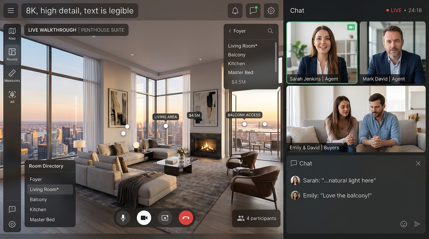 Tururi Ghidate 3D prin Apel Video Live: Vânzări Remote pentru Imobiliare și Săli de Evenimente