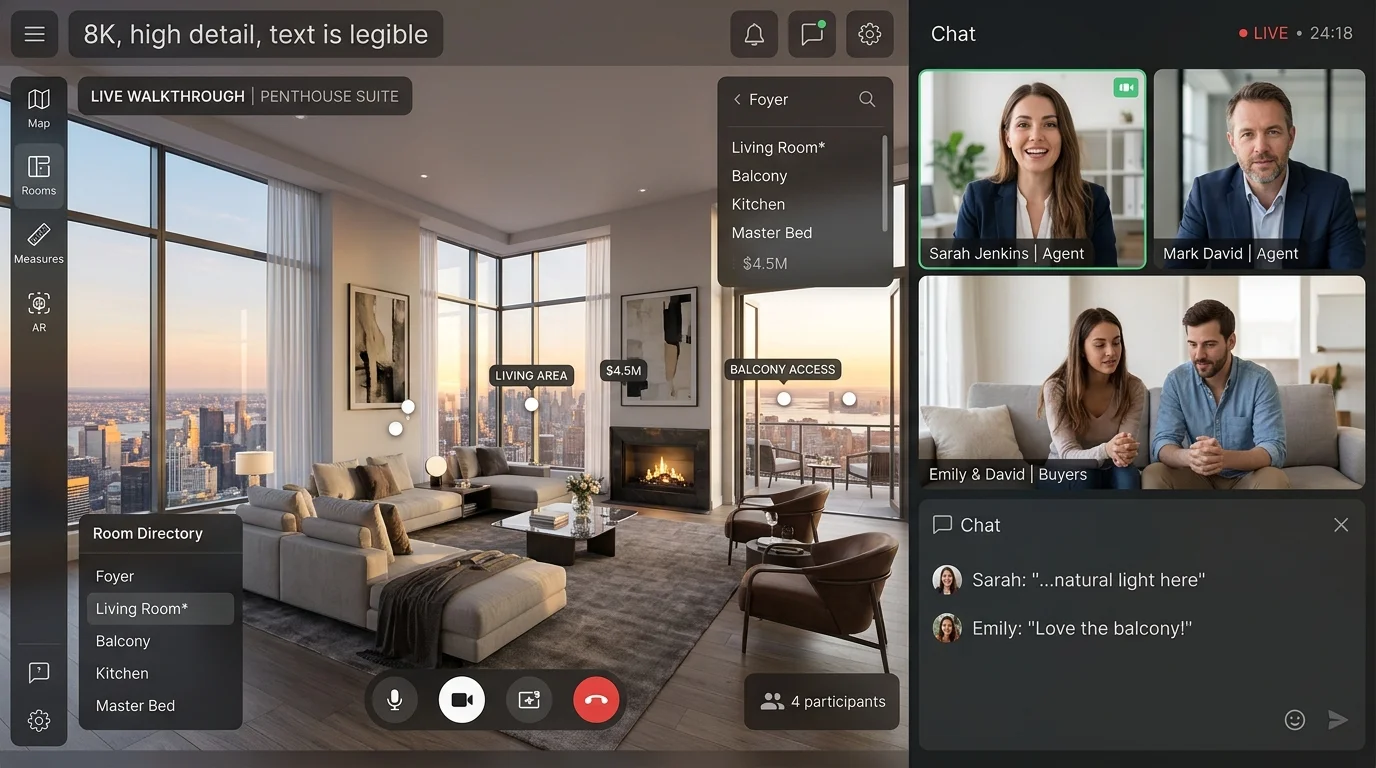 Tururi Ghidate 3D prin Apel Video Live: Vânzări Remote pentru Imobiliare și Săli de Evenimente