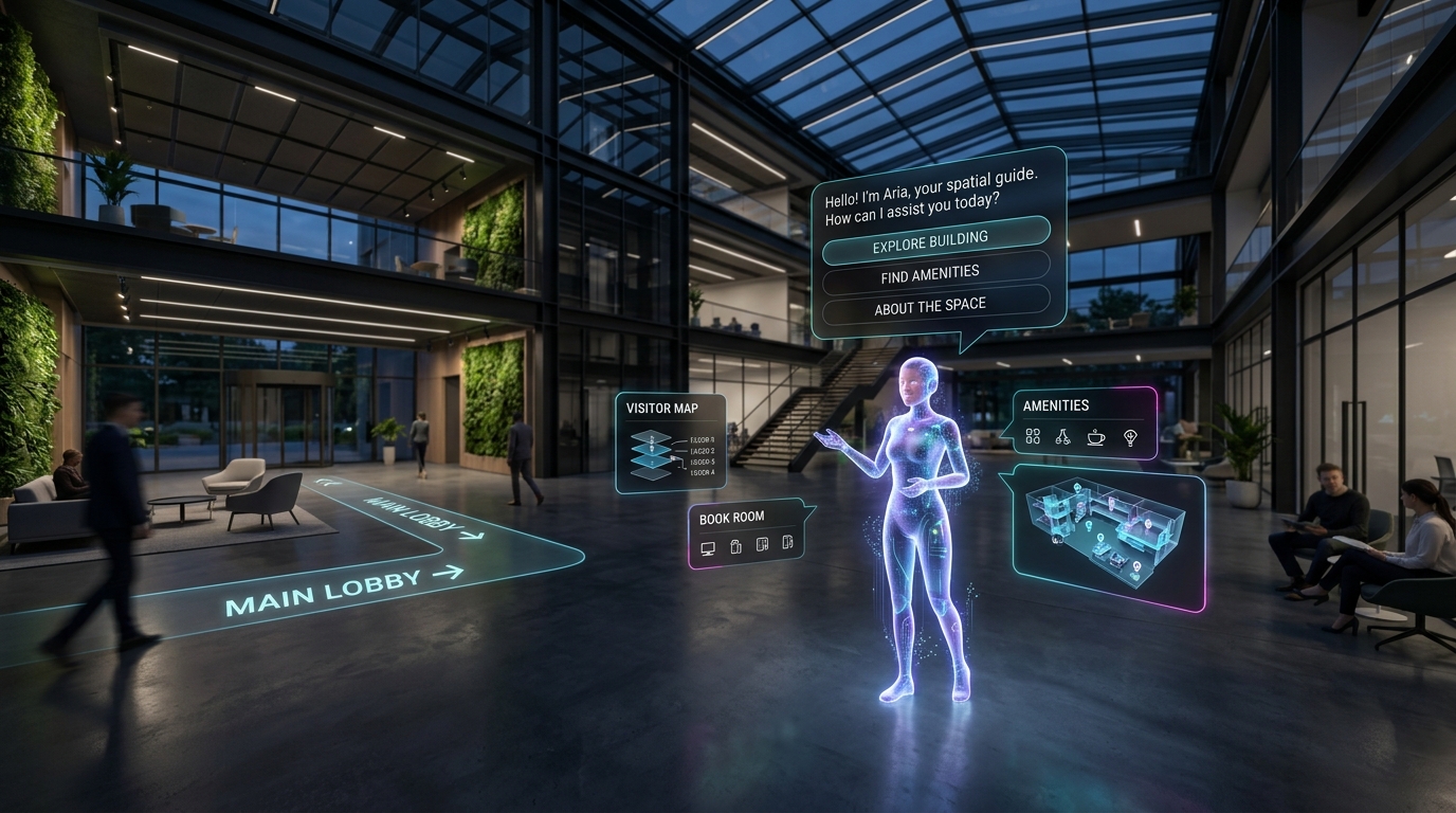 24/7 AI Spatial Avatar Concierge: Conversational 3D Virtual Tour Guides & Facility Navigation